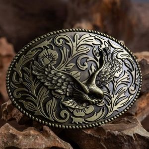 New western flying eagle bronze color belt buckle approximately 3.75 "